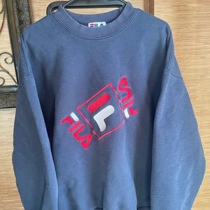 Vtg Fila Unisex XL crewneck Sweatshirt With Embroidered Spell Out Logo